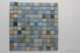 Mozaika,glazovaná,mix modro šedo růžová,lesk rozměr 22x22mm