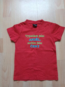 dětské tričko vel. 92"vypadám jako anděl, zlobím jako čert