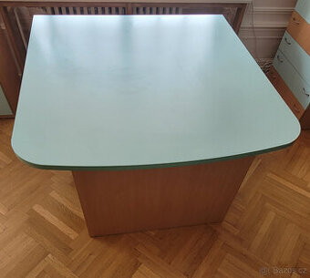 Velký psací stůl z lamina + 2x pojízdné šuplíky pod stůl