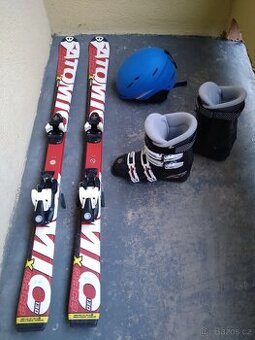 Juniorský lyžařský set, lyže, lyžáky, přilba