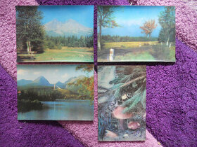 4x 3D pohlednice Vysoké Tatry + houby - 1