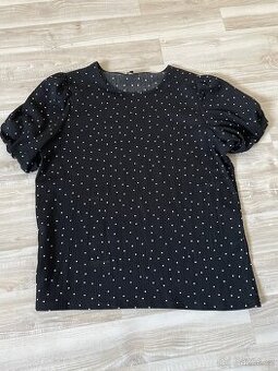 Halenka s puntíky c&a, vel. XL a tmavě modrá Tom Tailor L - 1