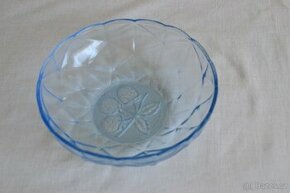 Starožitná skleněná mísa modrá