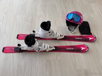 Dětské lyže + lyžáky + helma + brýle - vše ATOMIC