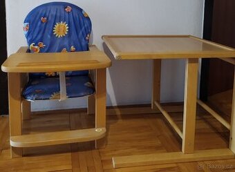 Dětská jídelní židlička a stoleček