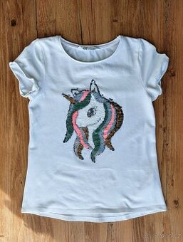 Dívčí tričko H&M vel. 134/140 s převracecími filtryr