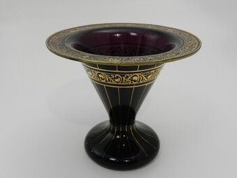 Zlacená fialová Art Deco Váza Čechy
