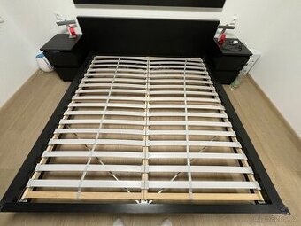 Ikea malm postel manzelska 180x200 pouzita cerna