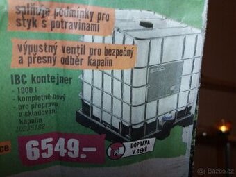 1000  litrová nádrž