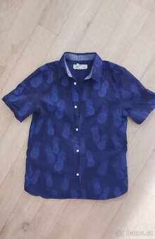 Chlapecká košile H&M modrá, ananas, 152