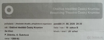 2 Vstupenky do Otáčivého hlediště Český Krumlov