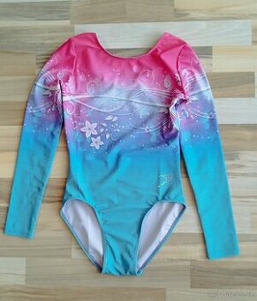 Gymnastický dres zn. Ramisport vel. 150 (modro-růž. dl.)