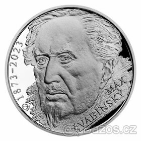 Pamětní stříbrná mince ČNB 2023 Max Švabinský PROOF