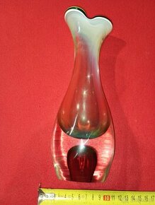 Váza - hutní sklo - masivní - barevná