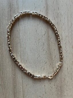 Zlatý náramek, 14K zlato, královská vazba, délka 220mm