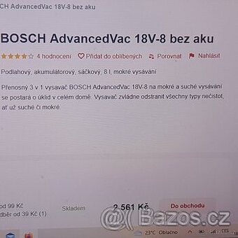 Aku vysavač Bosch bez aku