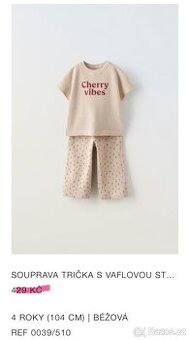Set Zara kalhoty + tričko Cherry vel. 104 (4 roky)