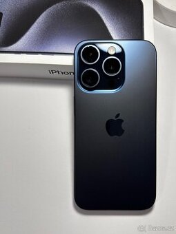 Apple iPhone 15 Pro, 256GB modrý titan, záruka 11.01.2026