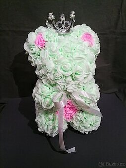 Medvídek z pěnových růží - Mentolový