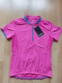 Nový dámský cyklistický dres, vel. 42, L, neon růžová