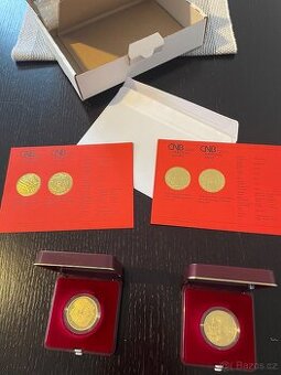 SADA ZLATÝCH MINCÍ ČNB 5.000,- Kč CHEB + JIHLAVA PROOF