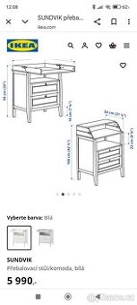 Ikea přebalovací pult a postylka