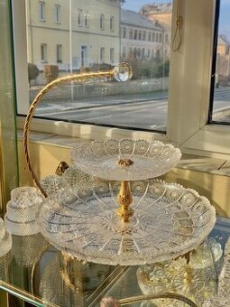 Bohemia Crystal broušená miska dvoupatrová