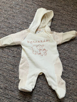 Svrchní kojenecký overall - krémový plyšový