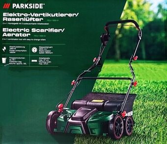 Nový elektrický vertikutátor+provzdušňovač trávníku PARKSIDE