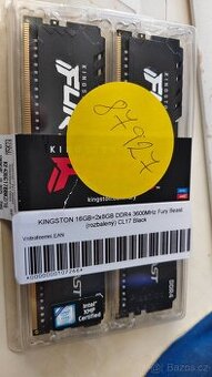 KINGSTON 16GB=2x8GB DDR4 3600MHz Fury Beast (rozbalený) CL17