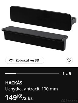 Nové Ikea HACKÅS - úchytky antracit
