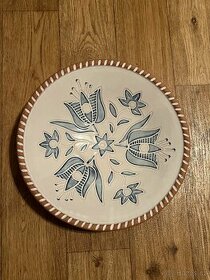Vintage retro závěsný nástěnný keramický talíř mísa