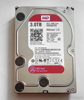 WD RED PLUS 3TB WD30EFRX, VÝBORNÝ STAV, ZÁRUKA NA VYZKOUŠENÍ