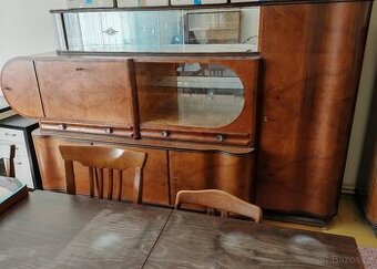 Obývací nábytek, knihovna, komoda , stůl rozkládací 60. léta