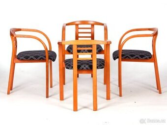 Atypické jídelní retro židle TON, 4 kusy.
