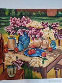 Obraz Šeříky, olej na plátně