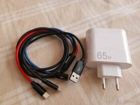 Rychlá USB nabíječka 65W-kabel Baseus 3in1