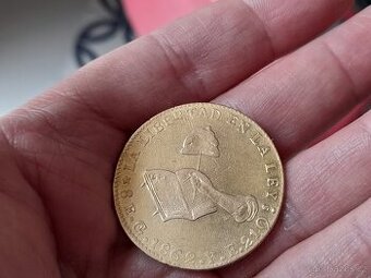 Zlatá mince 8 Escudos, Mexiko r.1869, 27,05 gr.