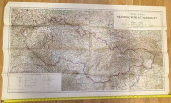 Velká mapa Československa z roku 1947.