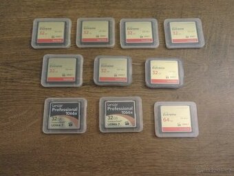 Sandisk CF 32 GB 8 ks + Sandisk CF 64 Lexar CF 32 GB 2ks + - 1