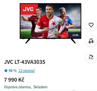 JVC SMART ANDROID 4K 108cm YouTube, Netflix