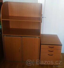 Skříňka, bar, šuplíky pod stůl s kolečky
