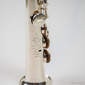 Sopránový saxofon Selmer Mark VI z roku 1962, postříbřený