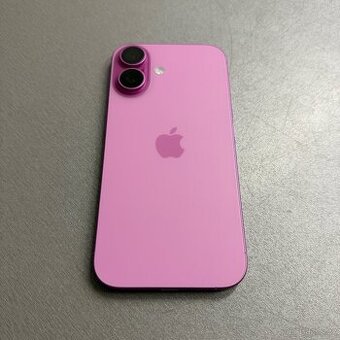 iPhone 16 128GB růžový, 100% baterie, jako nový, záruka