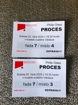 2 vstupenky na představení Proces 25.10.2025