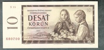 Staré bankovky 10 kč 1960 pěkný stav