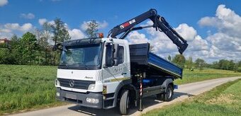 Mercedes Atego 1218 třístranný sklápěč s hydraulickou rukou