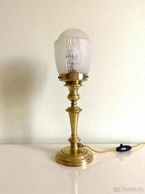 Starožitná celomosatná stolní lampa Art Deko