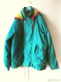 Vintage 90s unisex tyrkysová petrolová zimní bunda