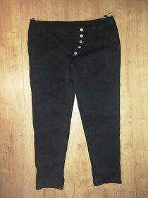Černé letní plátěné kalhoty, vel. 46